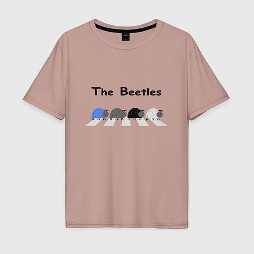 Мужская футболка оверсайз The Beetles / Пыльно-розовый – фото 1