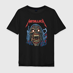 Мужская футболка оверсайз Metallica skull