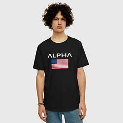 Футболка оверсайз мужская Alpha USA, цвет: черный — фото 2