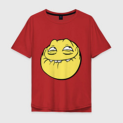 Футболка оверсайз мужская Smiley trollface, цвет: красный