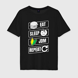 Мужская футболка оверсайз Eat sleep JDM repeat