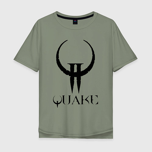 Мужская футболка оверсайз Quake II logo / Авокадо – фото 1