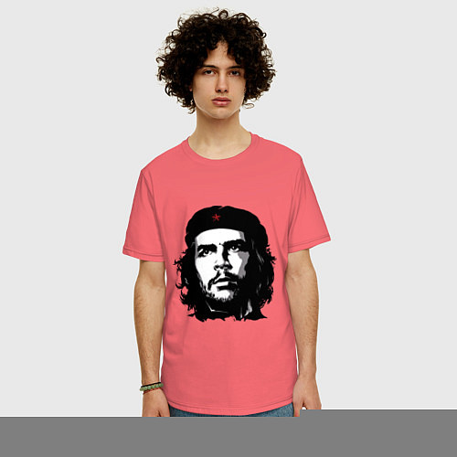 Мужская футболка оверсайз Ernesto Che Guevara / Коралловый – фото 3