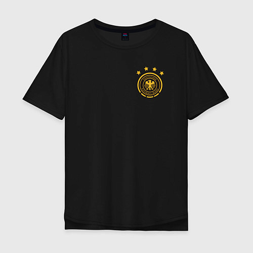 Мужская футболка оверсайз Сборная Германии логотип / Черный – фото 1