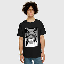 Футболка оверсайз мужская Zaraki Kenpachi black and white, цвет: черный — фото 2