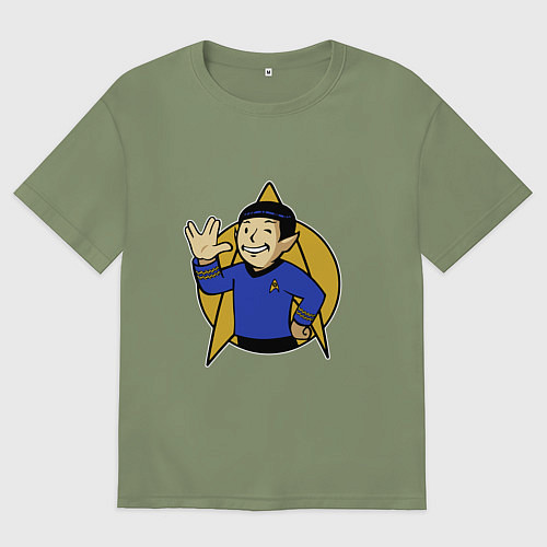 Мужская футболка оверсайз Spoke - vault boy / Авокадо – фото 1