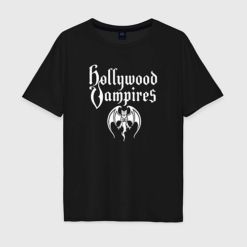 Мужская футболка оверсайз Hollywood vampires рок группа / Черный – фото 1