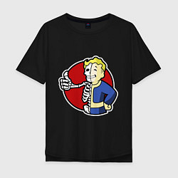 Мужская футболка оверсайз Vault boy - skeleton