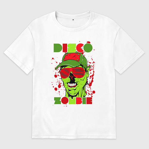 Мужская футболка оверсайз Диско зомби / Белый – фото 1