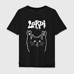 Мужская футболка оверсайз Lordi рок кот