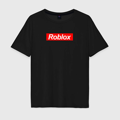 Мужская футболка оверсайз Roblox полоса / Черный – фото 1