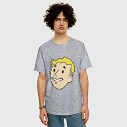 Футболка оверсайз мужская Vault boy head, цвет: меланж — фото 2