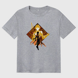 Футболка оверсайз мужская Силуэт Чжун Ли, цвет: меланж