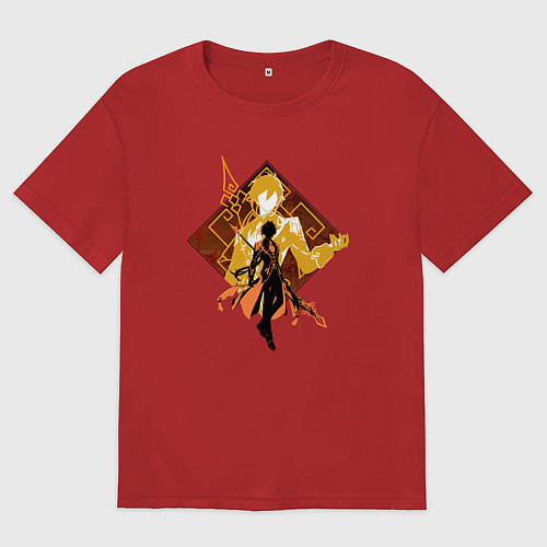 Мужская футболка оверсайз Силуэт Чжун Ли / Красный – фото 1