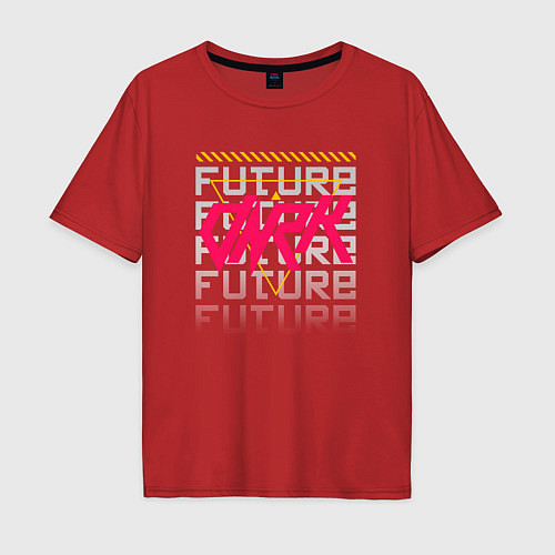Мужская футболка оверсайз Dark future / Красный – фото 1