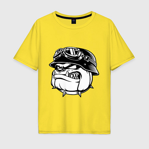 Мужская футболка оверсайз Evil bulldog head / Желтый – фото 1