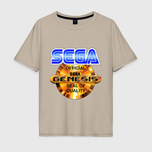 Мужская футболка оверсайз Sega genesis medal / Миндальный – фото 1