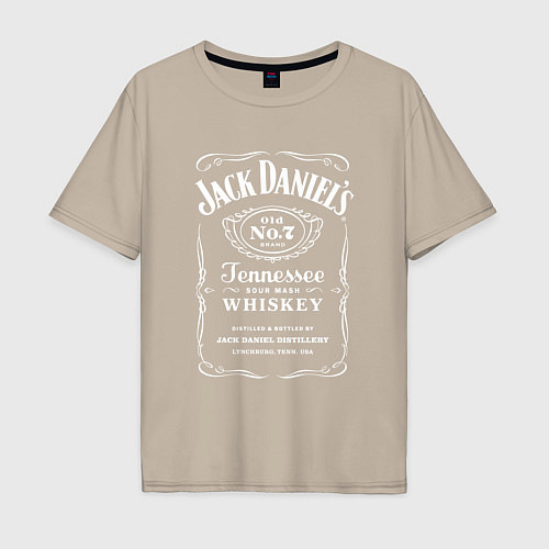 Мужская футболка оверсайз Jack Daniels / Миндальный – фото 1