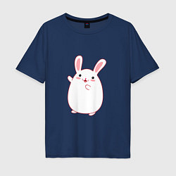 Футболка оверсайз мужская Круглый кролик, цвет: тёмно-синий