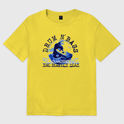 Мужская футболка оверсайз Диджей drum n bass / Желтый – фото 1
