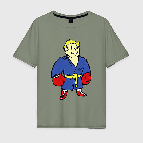 Мужская футболка оверсайз Vault boy - boxer / Авокадо – фото 1
