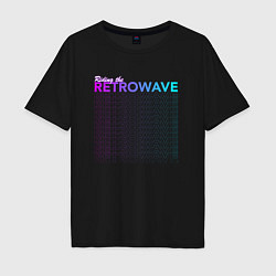 Футболка оверсайз мужская Riding the retrowave, цвет: черный