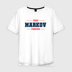 Мужская футболка оверсайз Team Markov forever фамилия на латинице