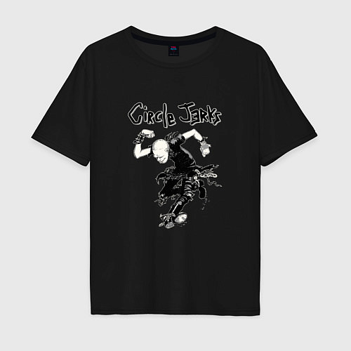 Мужская футболка оверсайз Circle Jerks панк рок группа / Черный – фото 1