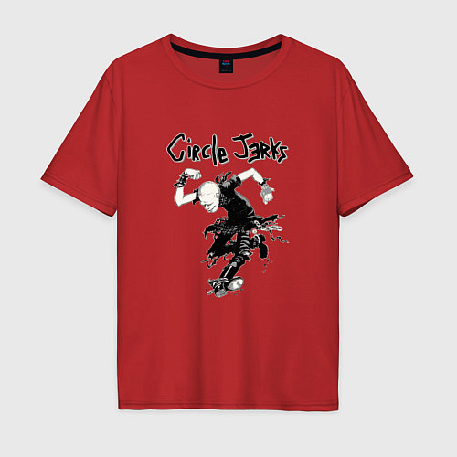Мужская футболка оверсайз Circle Jerks панк рок группа / Красный – фото 1