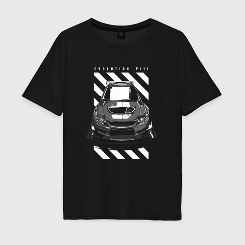Мужская футболка оверсайз Mitsubishi Lancer Evolution 8 / Черный – фото 1