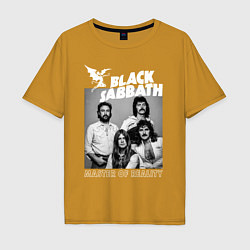 Футболка оверсайз мужская Black Sabbath rock, цвет: горчичный