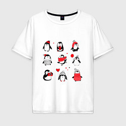 Мужская футболка оверсайз Positive penguins