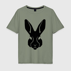 Футболка оверсайз мужская Rabbit head, цвет: авокадо