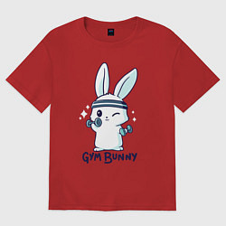 Футболка оверсайз мужская Gym bunny, цвет: красный