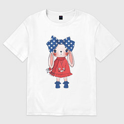 Футболка оверсайз мужская Зайка модница, цвет: белый