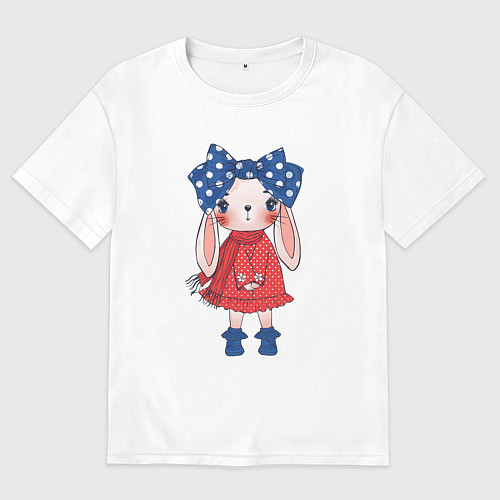 Мужская футболка оверсайз Зайка модница / Белый – фото 1