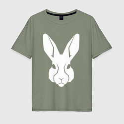 Футболка оверсайз мужская White rabbit head, цвет: авокадо