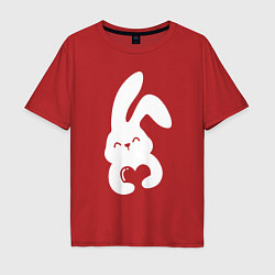 Футболка оверсайз мужская Lovely bunny, цвет: красный