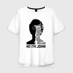 Мужская футболка оверсайз Джон Леннон - портрет