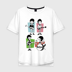 Мужская футболка оверсайз The Beatles - drawing - sketch
