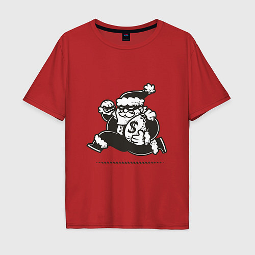 Мужская футболка оверсайз Money Santa / Красный – фото 1