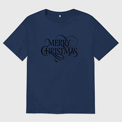 Мужская футболка оверсайз Merry Christmas happy