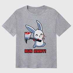 Мужская футболка оверсайз Убегай