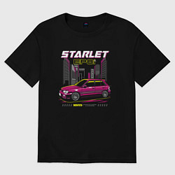 Футболка оверсайз мужская Toyota Starlet ep81, цвет: черный