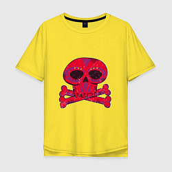 Футболка оверсайз мужская Колдунский череп и кости, цвет: желтый