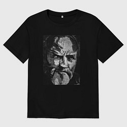 Футболка оверсайз мужская Масляный мужик, цвет: черный