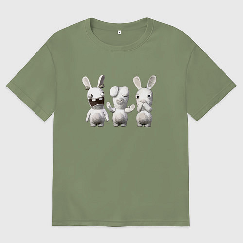 Мужская футболка оверсайз Rayman Raving Rabbids - characters / Авокадо – фото 1