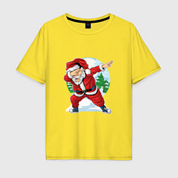 Футболка оверсайз мужская Dabbing Santa day, цвет: желтый