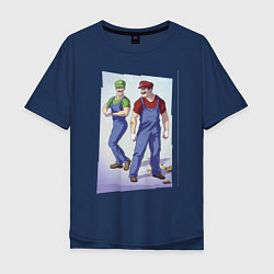 Мужская футболка оверсайз Марио и Луиджи - крутые чуваки - стилизация