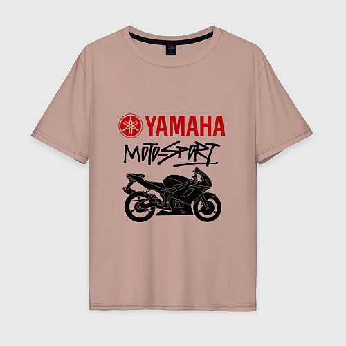 Мужская футболка оверсайз Yamaha - motorsport / Пыльно-розовый – фото 1